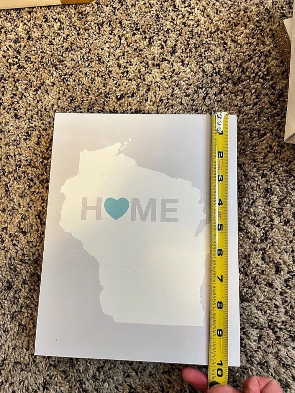 Lucius Art Wisconsin Home State Wood Sign White & Brown